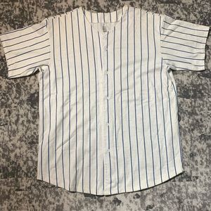 American Apparel Mens Baseball Short Sleeve Shirt Size L Used